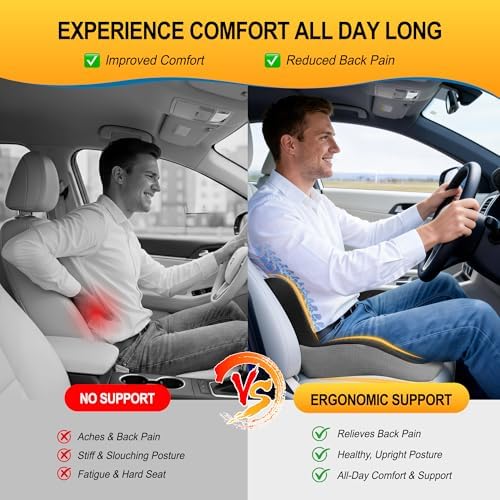 Allaboutsla Car Seat Cushion with Lumbar Support Pillow, Car Back Support - Image 5