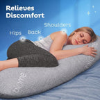 Snuggle-Pedic Body Pillow for Adult Side Sleepers, 20x54in Light Gray - Image 2