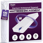 Waterproof Zippered Mattress Protector King Size, 12" Deep Pocket by UTOPIABEDDING