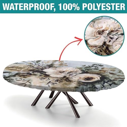 Table Cover Protector, Plaid Pattern Printed on Fitted Oval Tablecloth, for Business & Events Birthday Parties, Fits for 54" x 76" Oval Tables - Image 2