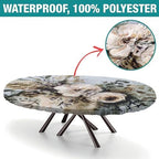 Tablecloths Oval, Plaid Pattern Printed on Oval Fitted Table Cover, for Outdoor Travel Picnics BBQs Beach Parties, Fits for 48" x 68" Oval Tables - Image 2