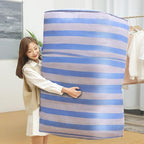 Large Nylon Woven Bag Moving Bag,75L/100L/120L/160L/230L Blue and White Stripes Laundry Bag Reusable Zipper Bag for Packing,Blankets,Duvet (3,80x43x27cm) - Image 5
