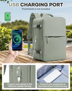 Vacuum Seal Travel Backpack with Air Pump Compression Waterproof Vacpack Carry On Backpack for Travel Daypack Women Men with Vacuum System Airlines Approved Vacpack Laptop Space Saver Bags GrassGreen - Image 4