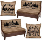 Britimes RV Dinette Cushion Covers Set, 6 Pack, for Camper, Rustic Wood by Britimes
