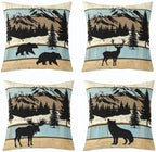 Feelyou Vintage Bear Throw Pillow Covers Reversible Decorative by Feelyou