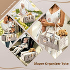 Diaper Caddy Organizer–Felt Storage Bin for Car & Bedside, Oatmeal - Image 7