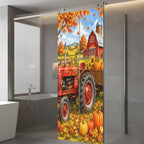 Window Privacy Film Frosted, Orange Fall Pumpkins Static Cling Door Window Covering, Thanksgiving Farmhouse Maple Leaves UV Blocking Windows Film for Office, Hotel, Bedroom, 29.5 x 78.7 Inches - Image 5