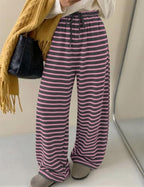 TARSE Women's Striped Barrel Pants Wide Leg Lounge Pants - Image 2