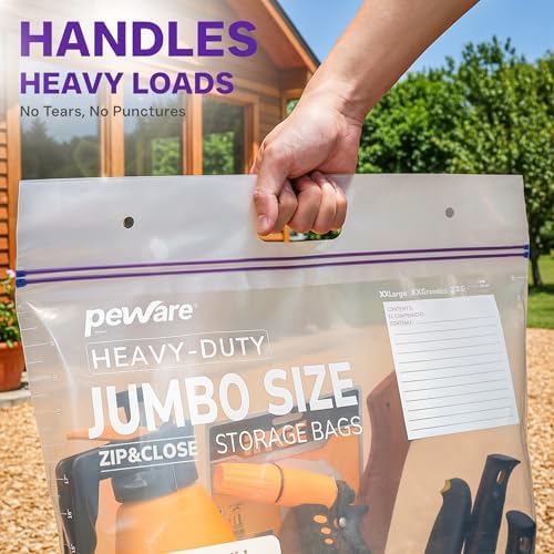 Heavy Duty 20 Gallon Jumbo Storage Bags, 6 Mil Handle Big Zip Seal Lock Bag - Image 4