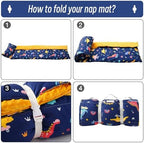 Bunnikins & Clover Toddler Nap Mat with Removable Pillow, Nap Mats for Preschool, Easy Clean Toddler Nap Pad for Kindergarten, Kids Sleeping Bag for Travel Camping - Image 4