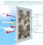 Palm Leaves Window Privacy Film Rainbow Static Cling Stain Glass Window Film for Glass Door, Decorative Heat Blocking Sunroof Decal Sticker for Car 35.4"x78.7" Farmhouse Botanical Tropical Plants Leaf - Image 4