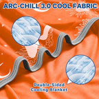 inhand Cooling Blanket Throw(50"x60") - Double Sided Cooling Blankets for Hot Sleepers, Breathable Lightweight Summer Blanket for Beach, Sofa Bed Couch, Room Decor, Gifts for Women Men Sunset Orange - Image 3