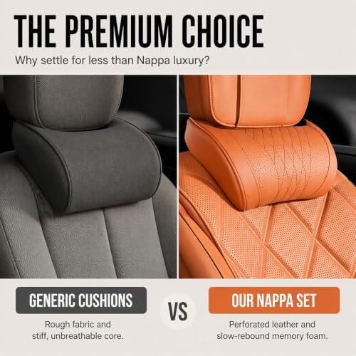 Universal Car Headrest Pillow, Memory Foam Car Neck Pillow，Brown - Image 5