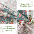 VAPUTAR Queen Size Quilt Set - Reversible Floral Queen Size Bedspreads - Image 4
