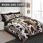 WeCozy King Comforter Set with Sheets, 7 Pieces Cowhide Cow Bedding - Image 3