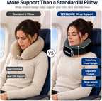 Travel Pillow Neck Pillow for Airplane Travel Essentials - Memory Foam Travel Neck Pillow, Stops Head Bobbing With Eye Mask & Earplugs, Portable Carry Bag for Long Flights| Airplane Accessories Black - Image 3