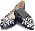 KUNWFNIX Women Ballet Flats Rhinestone Wedding Ballerina Shoes Foldable Sparkly Comfort Slip on Flat Shoes by KUNWFNIX