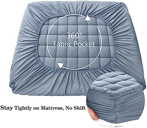 EASELAND Queen Size Mattress Pad Pillow Top Mattress Topper Cotton Top - Image 4