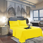 Mocassi Full Sheet Set - Luxury Hotel 1800 Premier Bedding Sheets & Pillowcases - Ultra Soft Breathable & Cooling Bed Sheets - Deep Pocket - Wrinkle Resistant - 4 Piece Set - Full, Yellow - Image 3