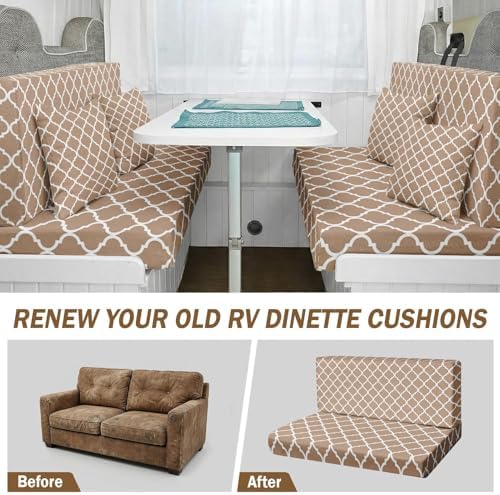 Britimes RV Dinette Cushion Covers Set, 6 Pack, for Camper, Geometric Camp - Image 3