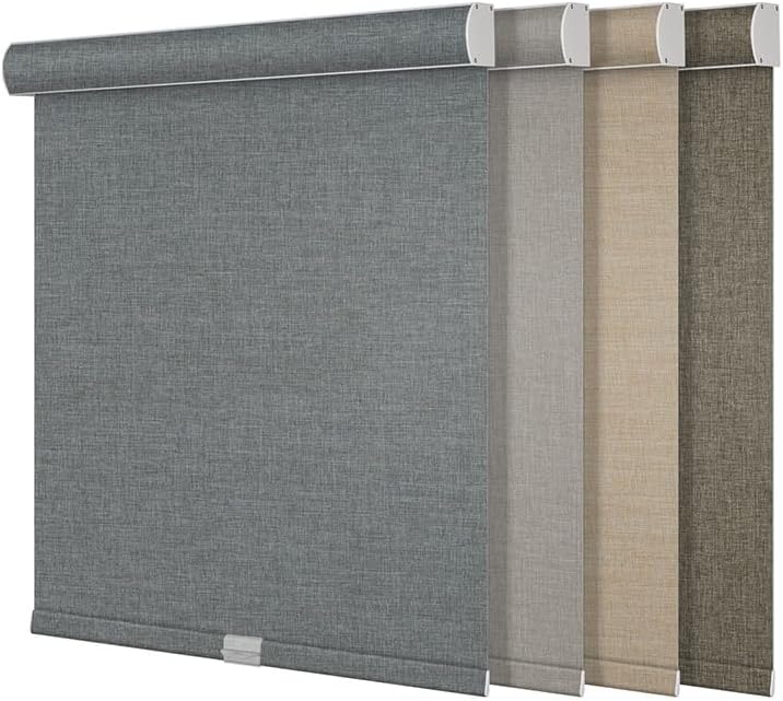 Boolegon Blackout Roller Shades for Windows, Grey, 24" W x 48" H. by Boolegon
