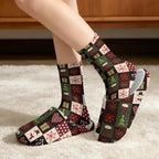 Jeiento Winter Fuzzy Slipper and Crew Socks for Women,Adult Slip-on Close Toe House Slipper,Flat Comfort home Slides - Image 2