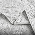 Love's cabin Twin Quilt Bedding Set Light Grey Bedspreads - Soft Bed Summer Lightweight Bedspread Comforter - Coin Pattern Bedding Coverlet for All Season - 2 Pieces (1 Quilt, 1 Pillow Sham) - Image 6