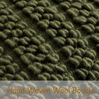 DEZENE Wool Boucle Lumbar Pillow Cover Premium Chic Accents Rectangular Textured Decorative Throw Pillow Case for Living Room Couch Sofa Home Decor 12"x20" Olive Green - Image 2