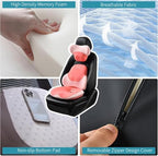 FLORICH Seat Cushion and Lumbar Support Pillow for Office Chair Car Neck Headrest Pillow Memory Foam Seat Pads Pressure Relief Back Cushion and Carseat Pads(Dark Pink) - Image 5