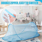 2 Pcs Mosquito Netting for Camping Bed 78 * 31 * 22 Inch, Blue - Image 5