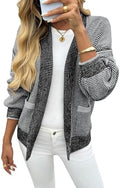 Saodimallsu Womens Open Front Cardigans Waffle Knit Sweaters with Pockets by Saodimallsu