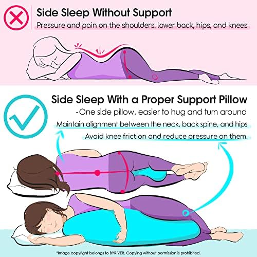 BYRIVER Firm C Shaped Pregnancy Pillows for Sleeping, Belly Hip Leg Knee Support Side Sleeper Body Pillow, Cuddle Snuggle Maternity Pillow, Zipper Cooling Jersey Cotton Pillowcase, Gifts for Mom - Image 5