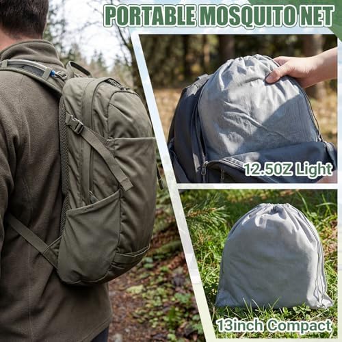 1 Pcs Mosquito Netting for Camping Bed 78 * 31 * 22 Inch, Green - Image 5