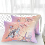 Nttopship Sea Turtles Comforter Sets Queen Size ， Bedding Sets for Kids,Cartoon Starfish and Aquatic Plants Comforter Sets All Season 1 Comforter and 2 Pillowcases - Image 4
