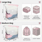 No Pump Vacuum Storage Bags,Thickened Stereoscopic No-Pump Vacuum Compression Bag,3d Compression Bags For Storage Press & Seal Large Capacity For Comforters, Blankets, Clothes & Closet (4PCS-Medium) - Image 7