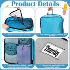 7 Pcs Packing Cubes for Travel Days of Week, Blue, M - Image 3