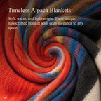 ALPAKITAS Alpaca Wool Blanket – Twin Size, 75 x 38 Inches – Warm & Lightweight – Couch, Bed, or Outdoor Blanket – Orange & Blue - Image 3