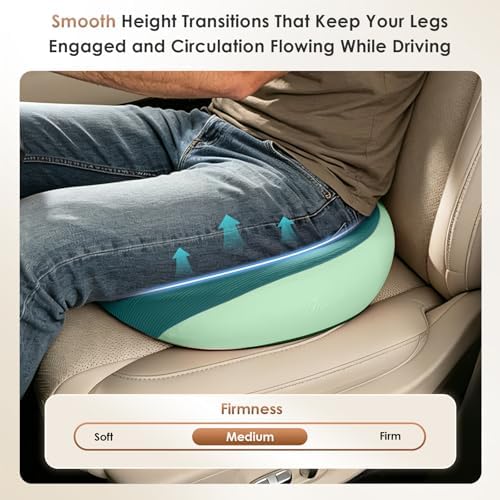 FLORICH Large Car Seat Cushion for Long Sitting, Ergonomic Memory Foam Driving Seat Cushion for Back & Sciatica Pain Relief, Non-Slip Washable Seat Cushion for Car, Driver, Office-Green - Image 7