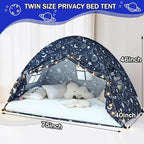 Akiky Bed Tent Bed Canopy Twin Size with Bottom,Kids Tent Indoor Floor with Lights Portable Foldable Bunk Curtains for Girls Boys (Galaxy, Twin) - Image 4