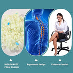 ROYALAY 2 Pcs Neck Pillow Lumbar Support for Recliner, Back Pillow for Chair with Adjustable Headrest Pillow, Back Rest Pillow for Office Chairs, Recliners,Sofa, Couch - Image 4