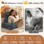 Reading Pillow/Backrest Pillow with Arms, Cup Holder & Phone Pocket - Image 2