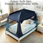 Privacy Sleep Indoor Bed Tent for Adults Kids, Portable Blackout 90% Canopy Tents with 3 Doors Breathable Mesh Windows - Image 6