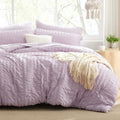 Seersucker Lavender California King Comforter Set, 7-Piece Bed in a Bag by Lovescabin