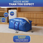 AXIESO Collapsible Extra Large Moving Bags 6 Pack - Blue Storage Totes - Image 2