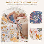 LUTBM Boho Throw Blanket for Couch 50"x60", Cotton Decorative Bed Throws - Image 3