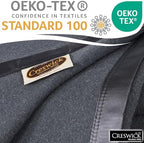 Creswick Woollen Mills 100% Australian Merino Wool Blanket – Soft Warm and Natural with Satin Binding, Breathable Luxury Bedding for All Seasons, (Charcoal, Full/Queen Size) - Image 4