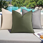 decorUhome Outdoor Waterproof Faux Linen Throw Pillow Covers 24x24 Set of 2 - Image 6