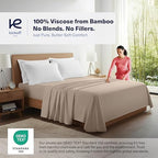 Kickoff Viscose Bamboo Pillowcase, King, Set of 2, 100% Organic Hidden Zippered Viscose Bamboo Pillow Case King Size, Cooling Pillow Cover for Hot Sleepers (20"x40", Snow White) - Image 2