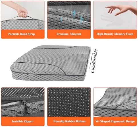 kingphenix Memory Foam Car Seat Cushion for Driving Comfort and Office Use - Image 4