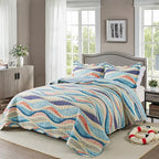 HoneiLife Coastal Quilt Sets Queen - 3 Pieces Beach Quilt Sets Ocean Bedspreads Lightweight Coverlets Nautical Bed Cover All Season Quilts - Image 2